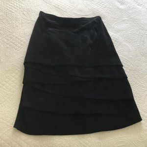 Vintage Black Suede Skirt, Bagatelle, Fully Lined, Size 12/14